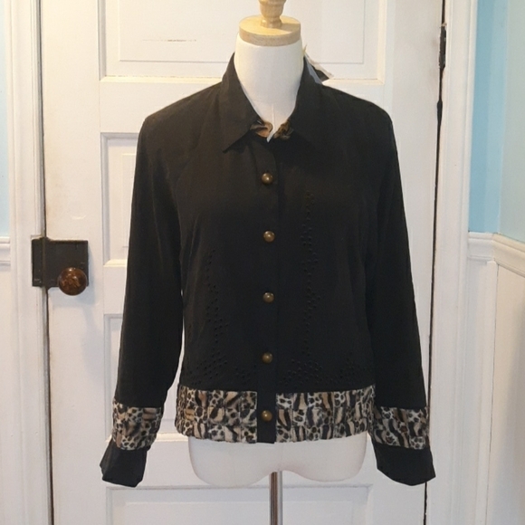 Great Cavalier nwt vintage 70% silk leopard print - Picture 1 of 3